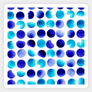 Blue watercolor dots Sticker